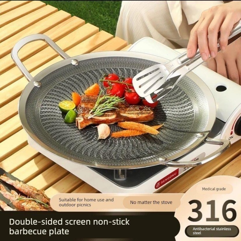 Commercial Kitchen Cooking - 316 roestvrijstalen multifunctionele kook- en BBQ-grillpan