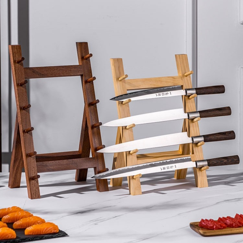 Commercial Kitchen Knife Storage - Commerciële handgepolijste sashimi-mesrek, trapvormige opbergplank voor