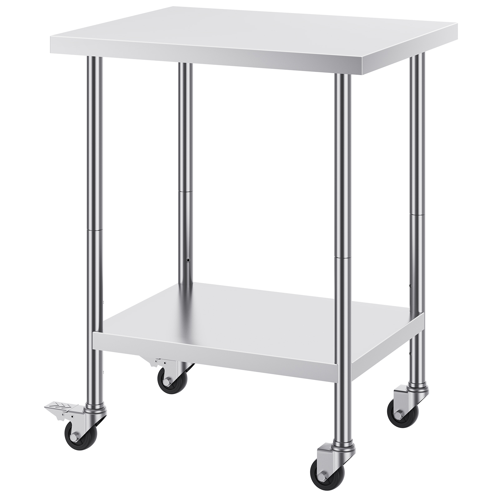 Commercial Kitchen Table - SucceBuy roestvrijstalen werktafel met wielen, 3
