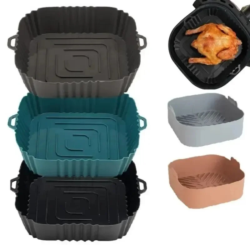 Commercial Kitchen Cooking - 1PC siliconen luchtfriteusemand, ronde vierkante herbruikbare