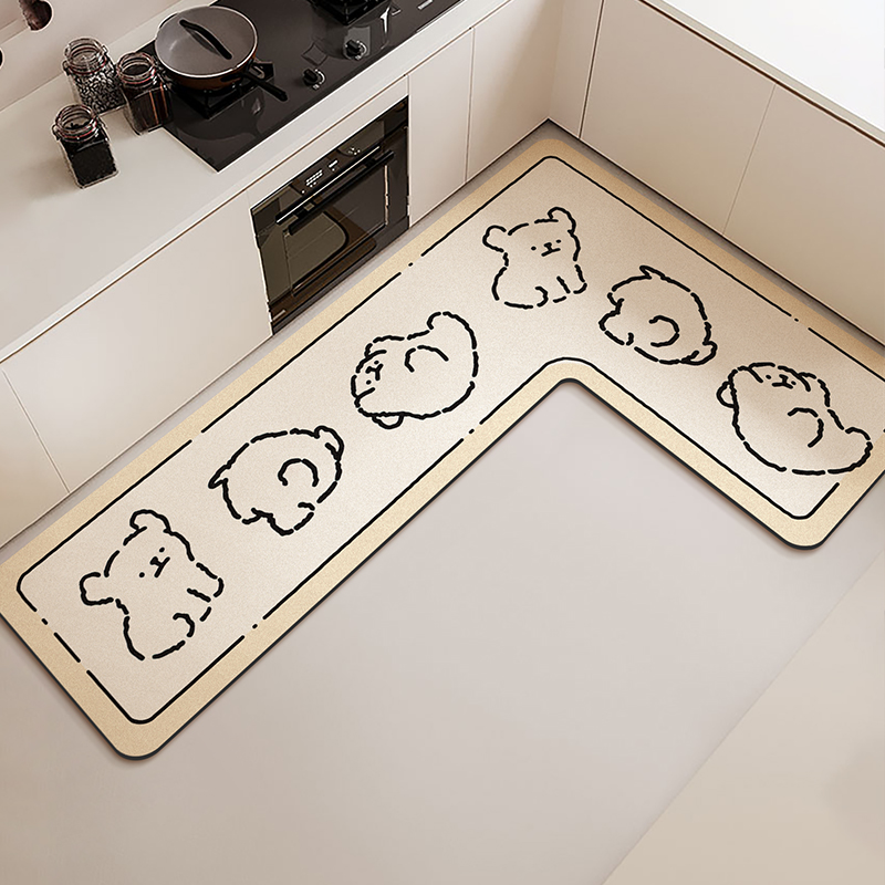 Commercial Kitchen Vinyl Flooring - L-vormige Keuken Vloermat Waterdicht Antislip Vinyl