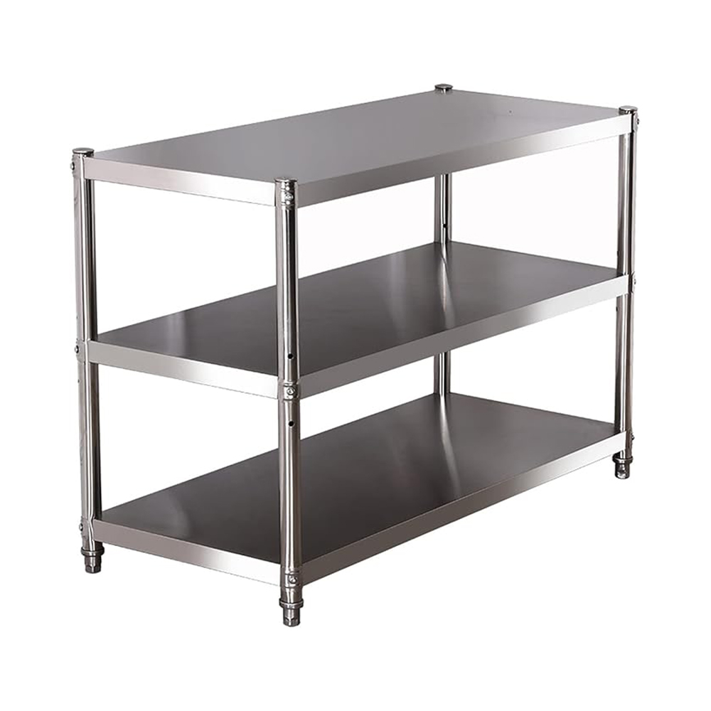 Commercial Kitchen Table - Roestvrijstalen plank, keukenopbergrek, 3-laags rekken en