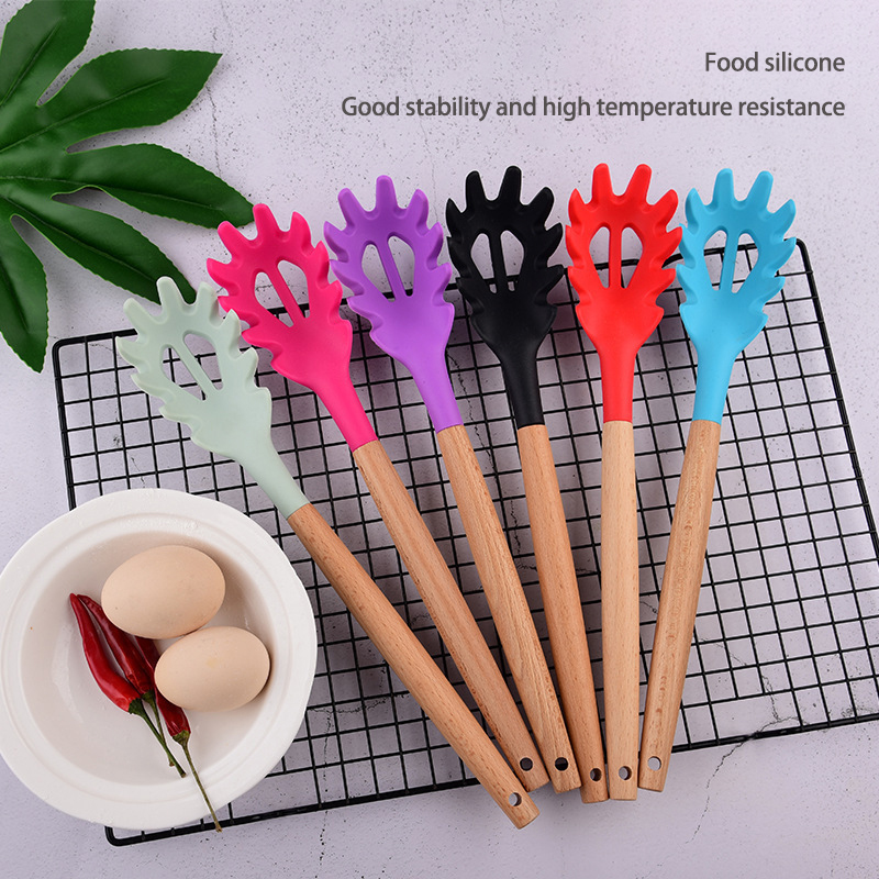 Commercial Kitchen Utensils - Siliconen Noodle Scoop Spaghetti Grijplepel Pasta