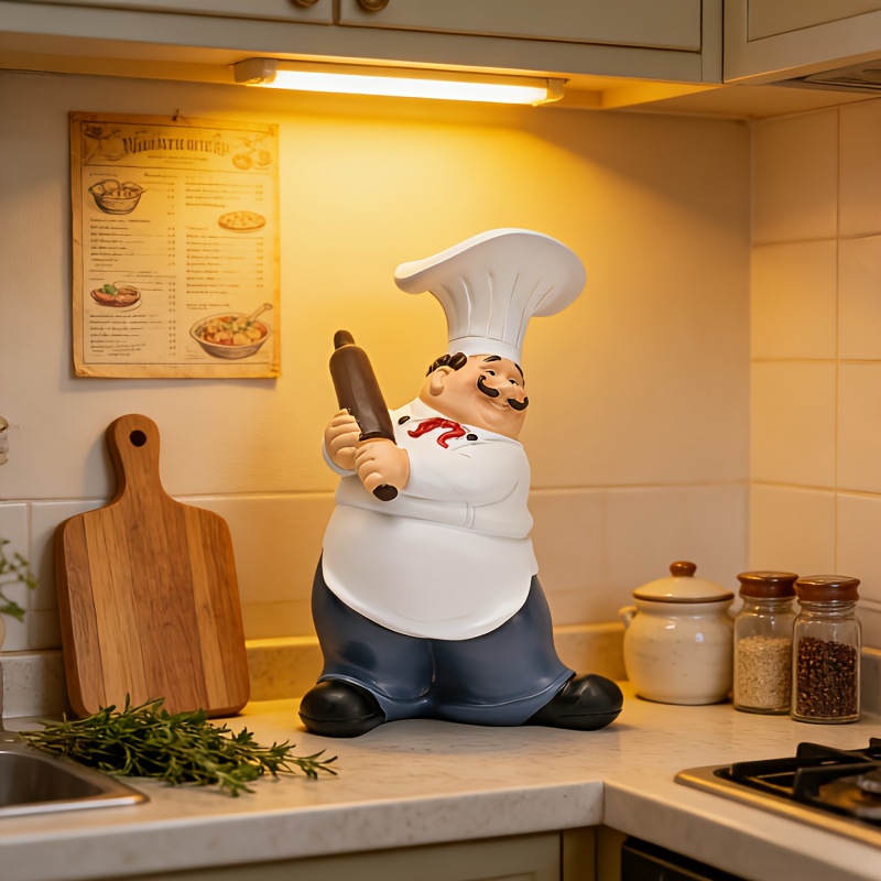 Commercial Kitchen Table - Snor Chef-Chef Harsen Beeldje Zwaaiende Deegroller,