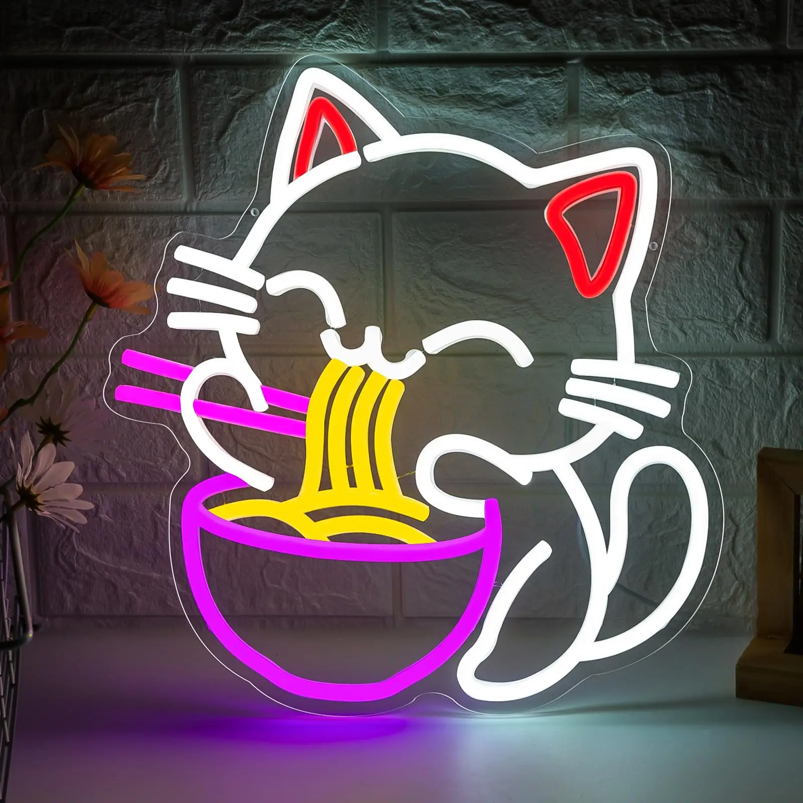 Commercial Kitchen Japanese - Fortune Cat Ramen Neon Sign Japanse