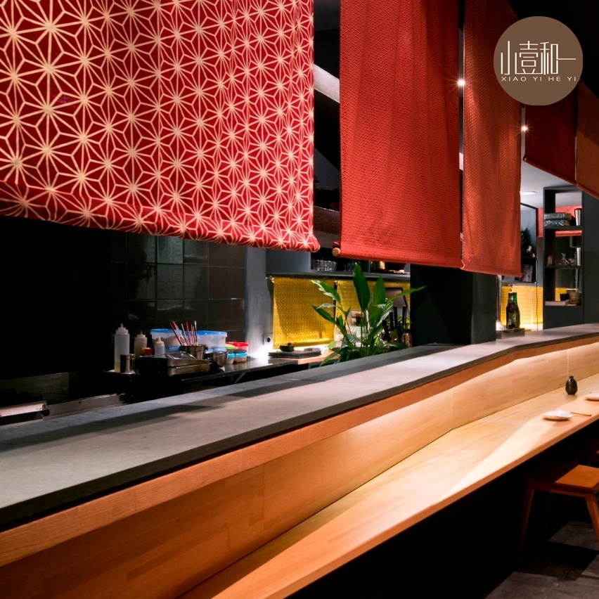 Commercial Kitchen Japanese - Japans restaurant keukendeurgordijn dubbellaags theehuis kort
