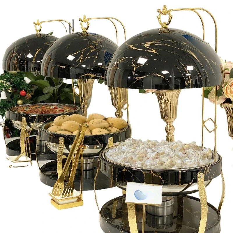 Bain Marie Food Warmer - Hotel Bruiloft Buffet Uitrusting Luxe Gouden