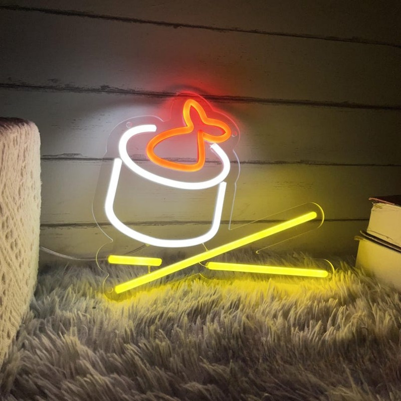 Commercial Kitchen Japanese - Sushirol Eetstokjes LED Neonbord Japans Restaurant