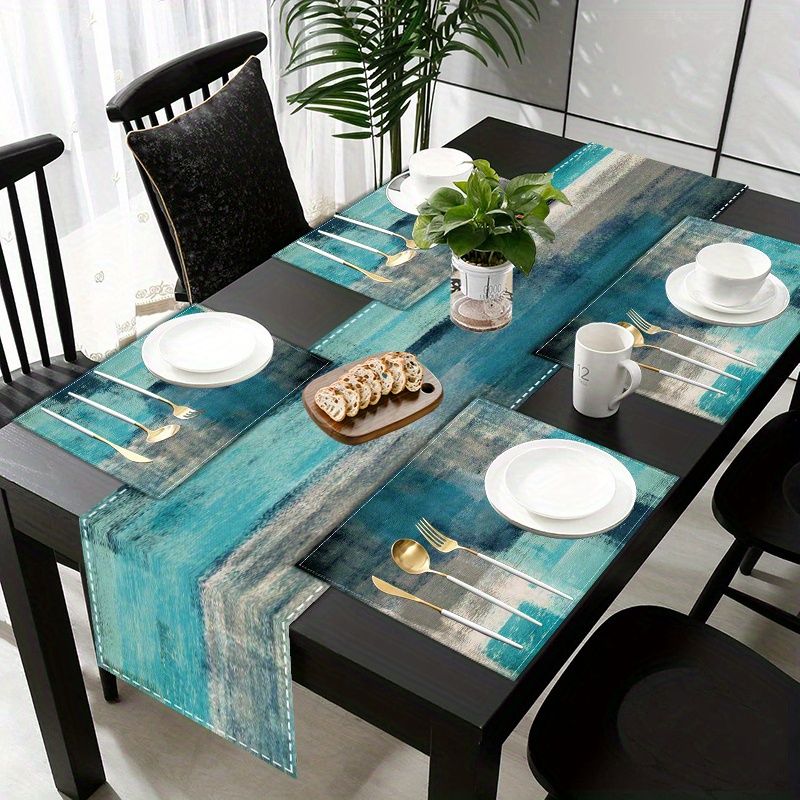 Commercial Kitchen Table - VIKAMA Morandi Abstract Ink Tafelloper Placemats