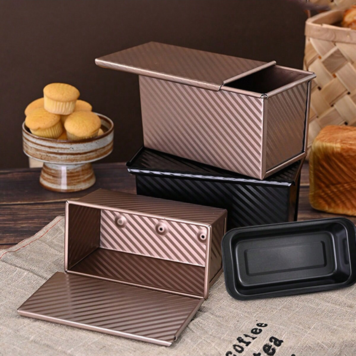 Rotary Bakery Oven - 1 stuks gouden broodvorm met deksel