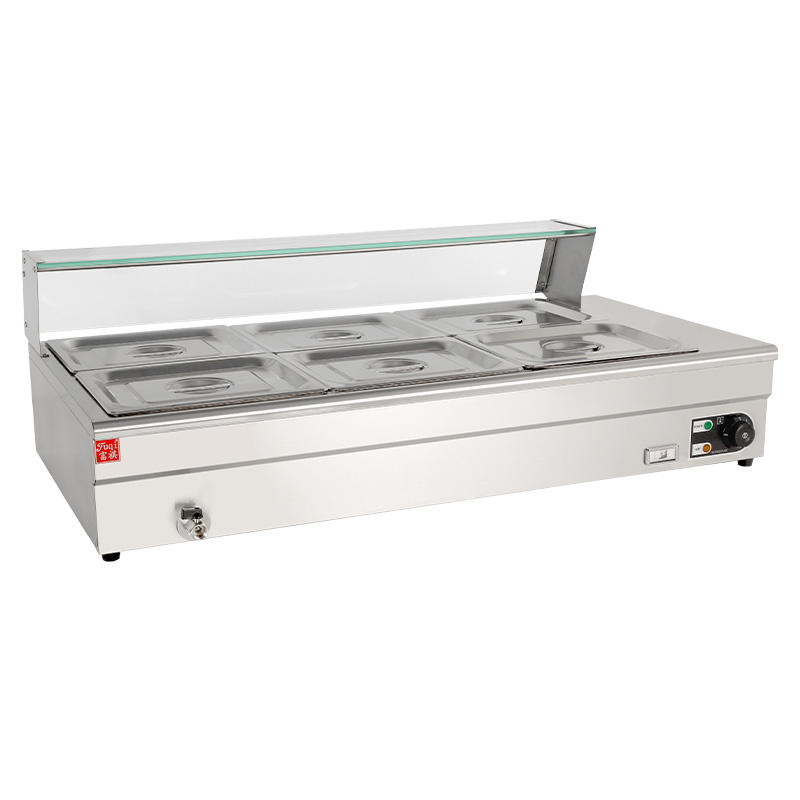 Bain Marie Food Warmer - Hoge kwaliteit roestvrijstalen 6-pits elektrische bain-marie