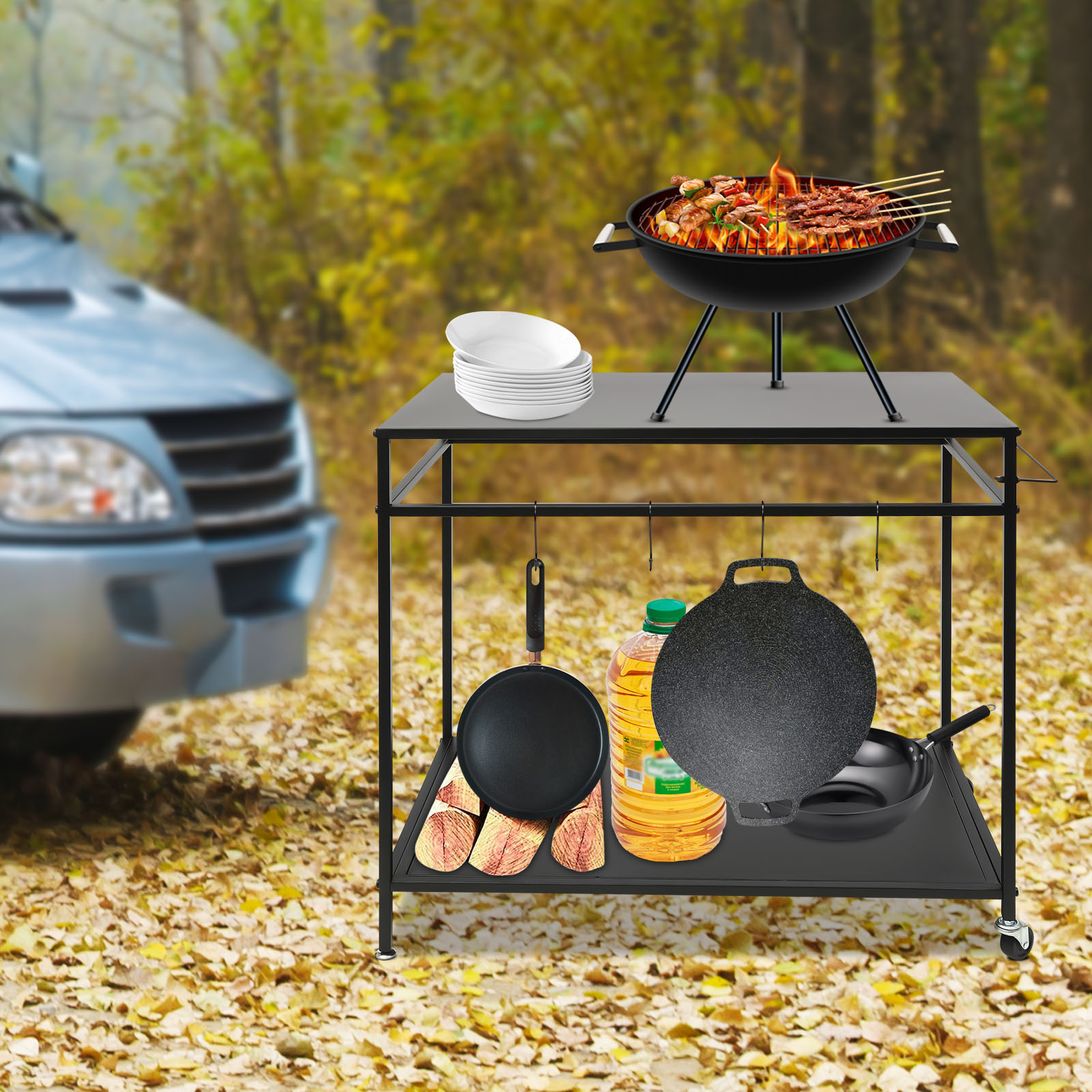 Verrijdbare kooktafel met dubb - Commercial Kitchen Table recensie en prijs