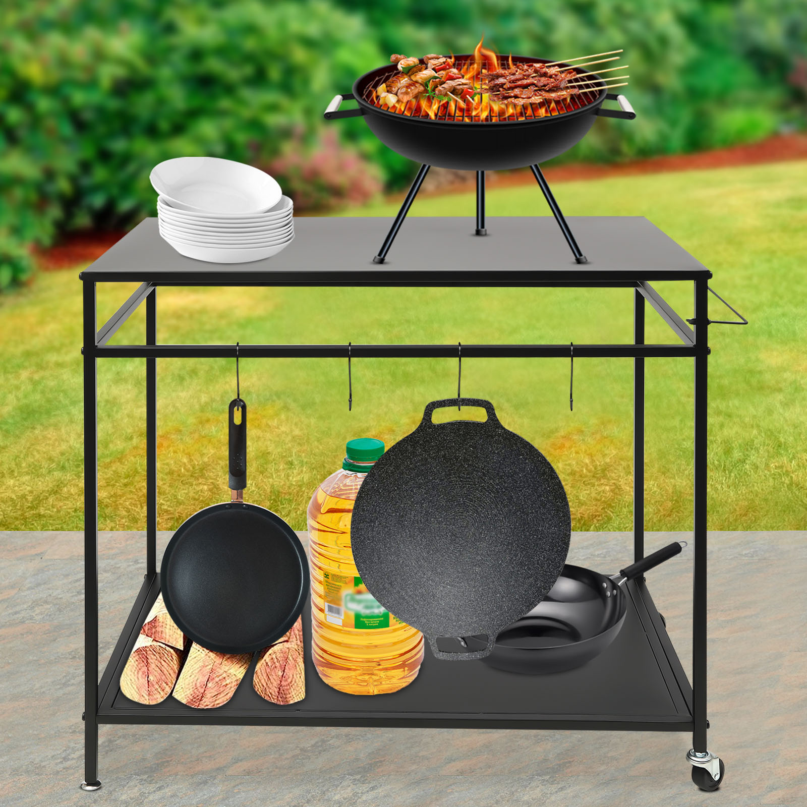 Verrijdbare kooktafel met dubb - Commercial Kitchen Table recensie en prijs