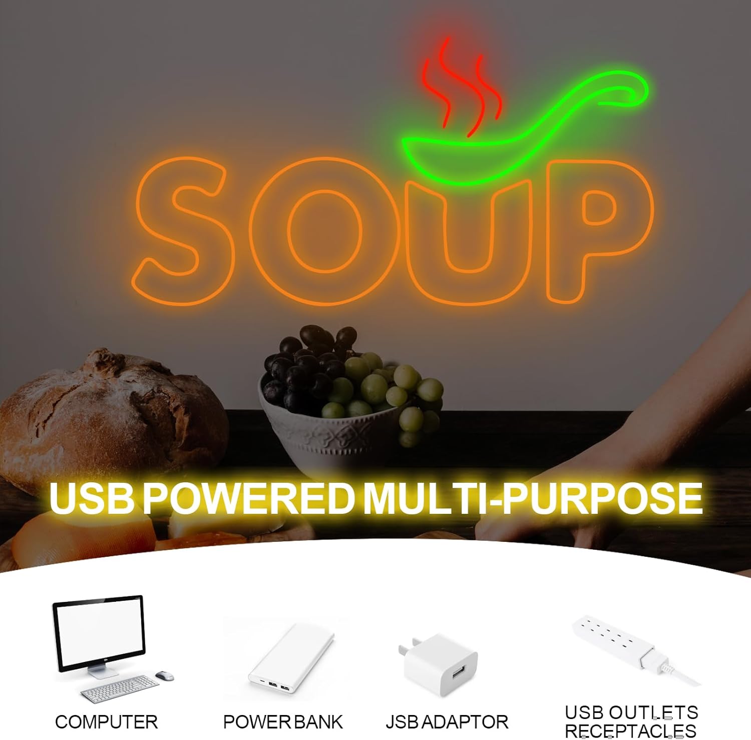 Soep Neon Sign USB-aangedreven - Commercial Kitchen Japanese recensie en prijs