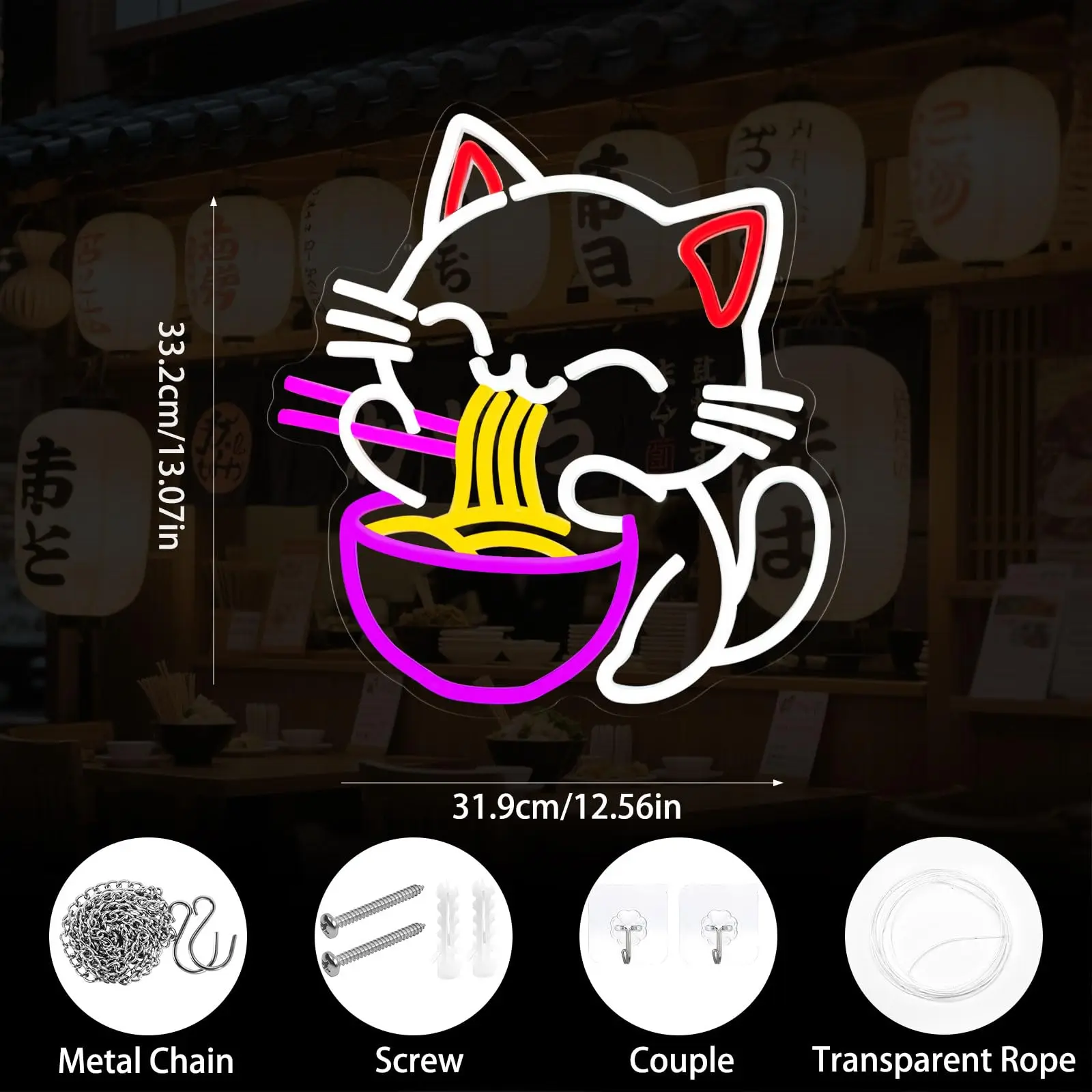 Fortune Cat Ramen Neon Sign Ja - Commercial Kitchen Japanese recensie en prijs